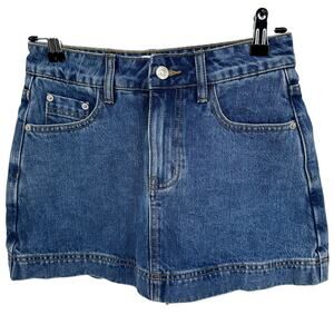 Princess Polly Women's Jean Gazelle Denim Skort Mid Wash, Size 2, NWOT